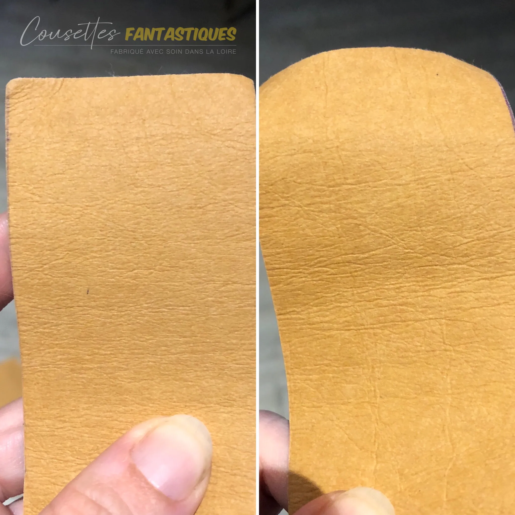 Gros plan sur la texture du Kraft-Tex après lavage