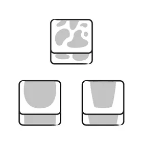 A black and white sketch of a compact coin purse.