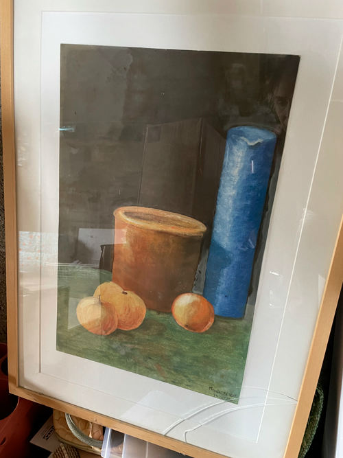 Une nature morte à l'huile réalisée pendant mon adolescence