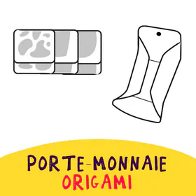 Un croquis en noir et blanc d'un porte-monnaie compact.